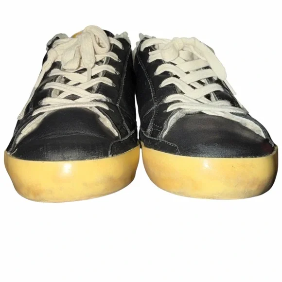 GOLDEN GOOSE Super-Star Sabots in Black Leather w/ Shearling Lining Sz 39 (US 8)